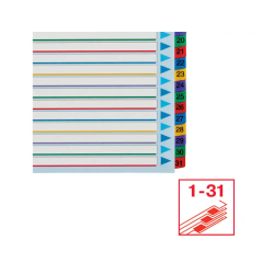 Separador numerico esselte cartulina borra y escribe 1-31 juego de 31 separadores din a4 multitaladro