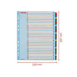 Separador numerico esselte cartulina borra y escribe 1-31 juego de 31 separadores din a4 multitaladro