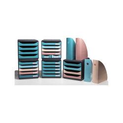 Fichero cajones de sobremesa exacompta skandi din a4+ polipropileno reciclado 6 cajones colores surtidos