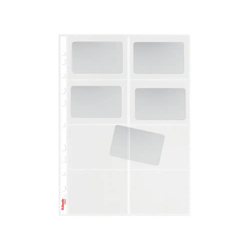 Funda multitaladro esselte para tarjetas de visita polipropileno 105 mc cristal 11 taladros con refuerzo pack