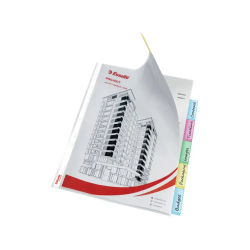 Funda multitaladro esselte con 6 pestaña polipropileno 85 mc cristal 11 taladros con refuerzo pack de 6 unidades