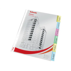 Funda multitaladro esselte con 6 pestaña polipropileno 85 mc cristal 11 taladros con refuerzo pack de 6 unidades