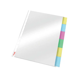 Funda multitaladro esselte con 6 pestaña polipropileno 85 mc cristal 11 taladros con refuerzo pack de 6 unidades