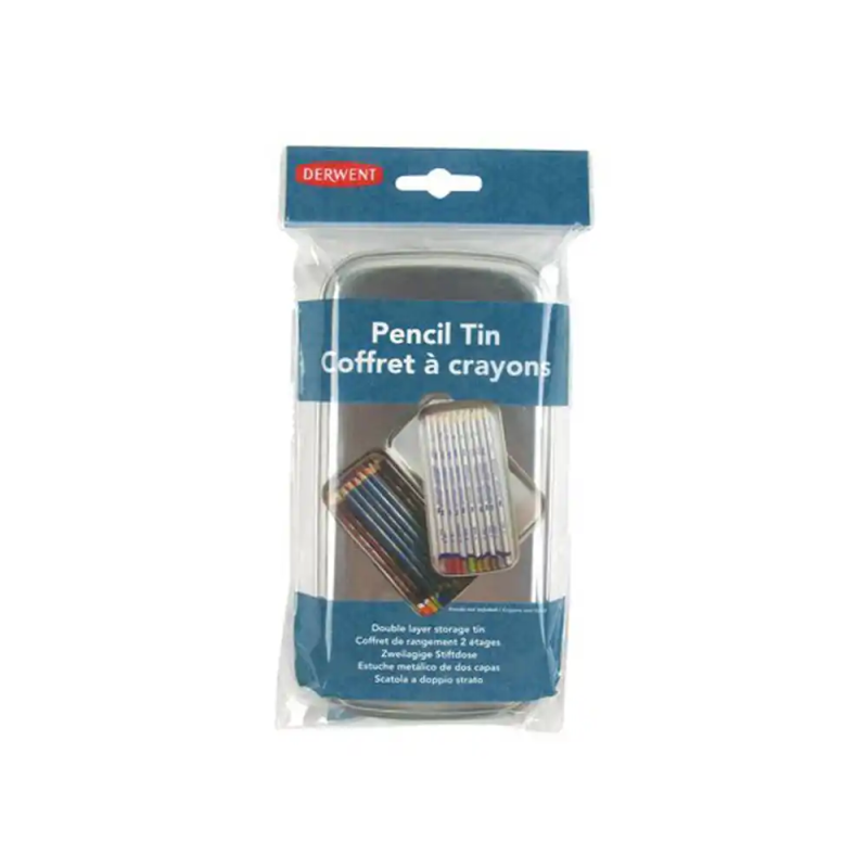 Estuche metalico derwent doble para 18 lapices