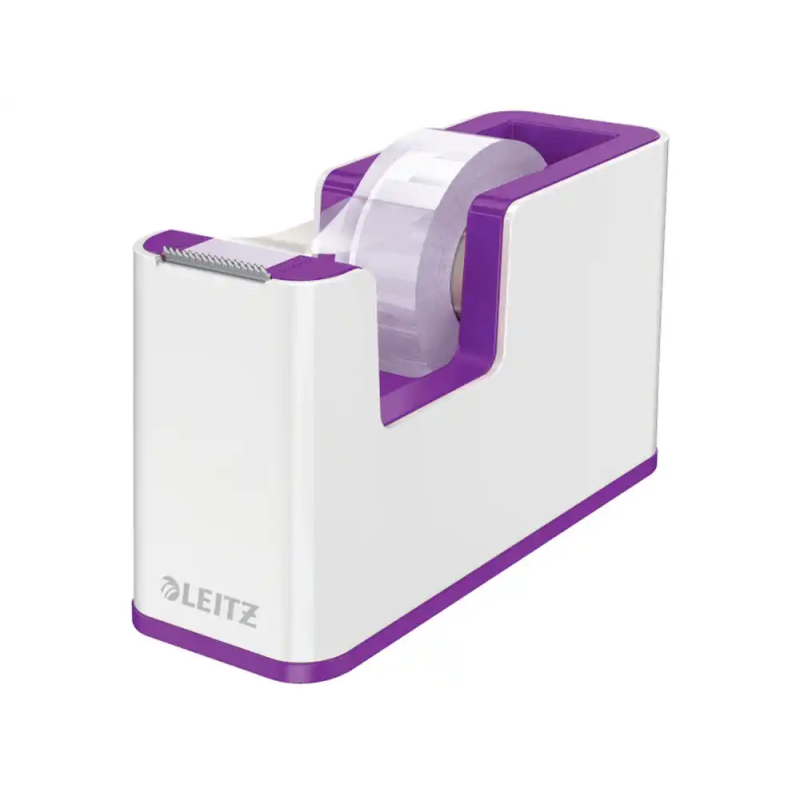 Portarrollo sobremesa leitz wow dual plastico para cintas 33 mt color blanco/violeta