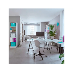 Portarrollo sobremesa leitz wow dual plastico para cintas 33 mt color blanco/violeta