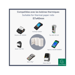 Rollo sumadora exacompta termico 57x40 mm 55 g/m2 sin bpa