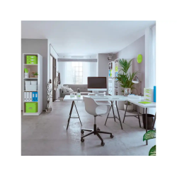 Portarrollo sobremesa leitz wow dual plastico para cintas 33 mt color blanco/verde