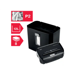 Destructora de documentos rexel promax qs rps812 p2 capacidad de corte 8 hojas destruye grapas clips y