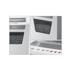 Destructora de documentos leitz iq office p5 capacidad de corte 10 hojas destruye grapas y clips 23 litros