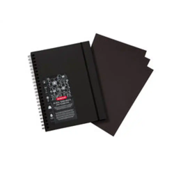 Cuaderno espiral para dibujo derwent din a4 papel negro 40 hojas 200 gr/m2
