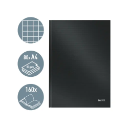 Cuaderno encolado leitz solid tapa dura din a4 80 hojas cuadro 5 mm color negro