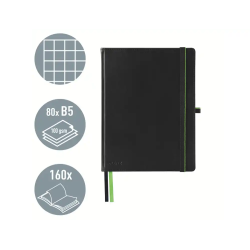 Cuaderno encolado leitz complete tapa dura tamaño ipad 80 hojas cuadro 5 mm color negro