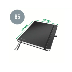 Cuaderno encolado leitz complete tapa dura tamaño ipad 80 hojas cuadro 5 mm color negro