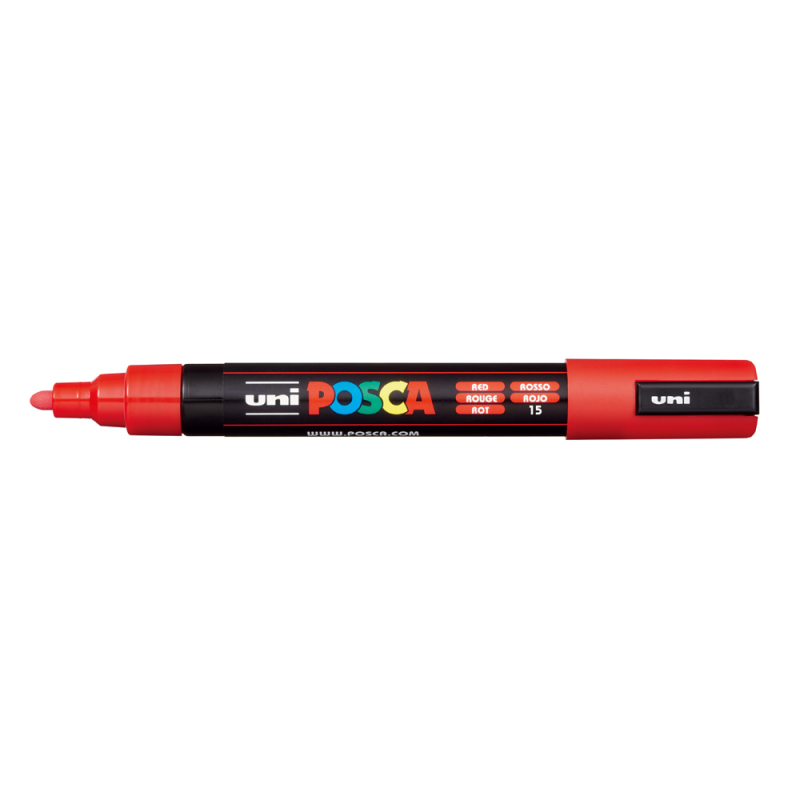 Rotulador uni posca pc-5m marcador de pintura punta conica 1,8-2,5 mm rojo