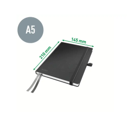 Cuaderno encolado leitz complete tapa dura din a5 80 hojas cuadro 5 mm color negro