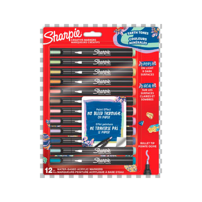 Rotulador sharpie acrilico earth tones blister de 12 unidades colores surtidos