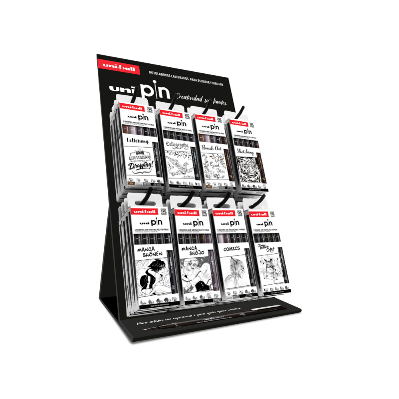 Rotulador uniball pin expositor de 32 blister surtidos