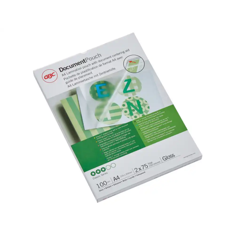 Bolsa de plastificar gbc din a4 2x75 mc caja de 100 unidades