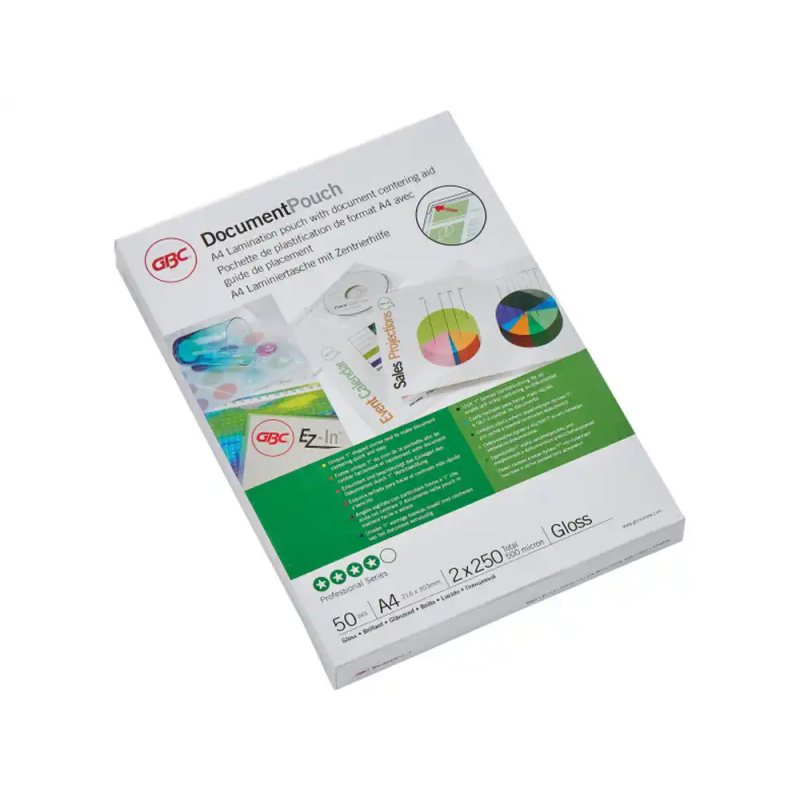 Bolsa de plastificar gbc din a4 2x250 mc caja de 50 unidades