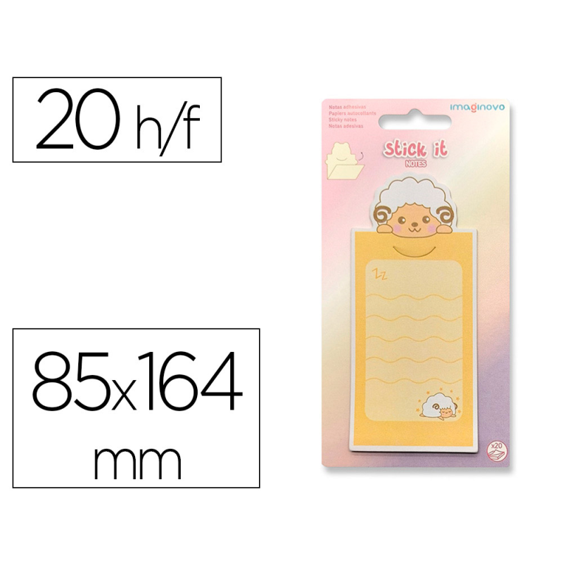 Bloc notas adhesivas imaginovo letter con mensaje trasero cabra 20 hojas 85x164 mm
