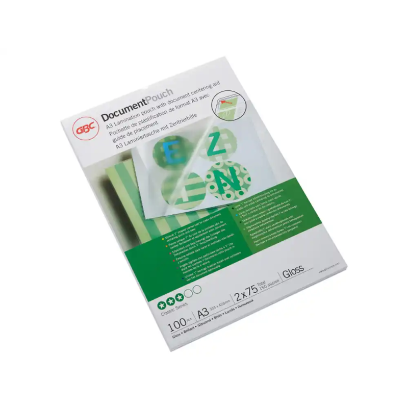 Bolsa de plastificar gbc din a3 2x75 mc caja de 100 unidades