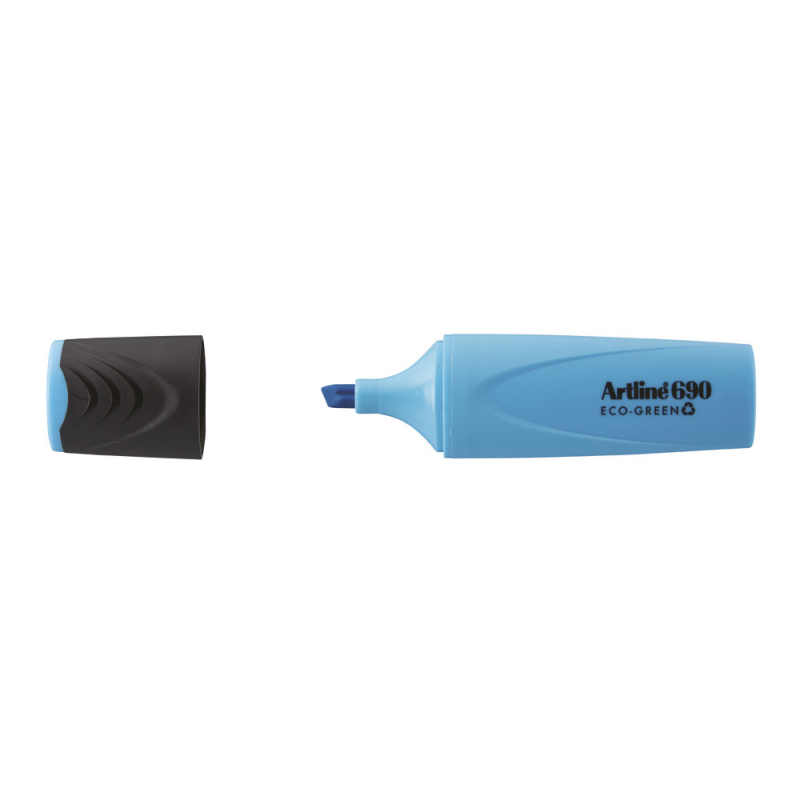 Rotulador artline fluorescente ek-690 eco green punta biselada 1-4 mm azul