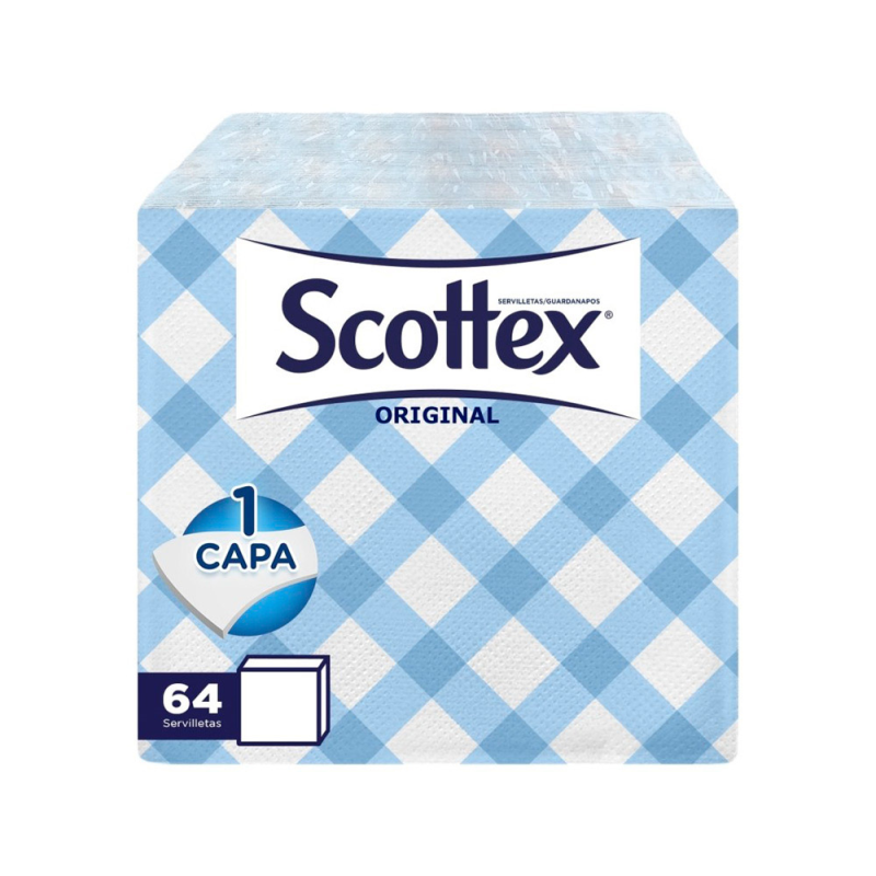 Servilleta scottex estilo decorada 1 capa 30x30 cm paquete de 64 unidades