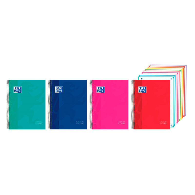 Cuaderno espiral oxford europeanbook 10 tapa extradura din a4 200 hojas cuadro 5 mm