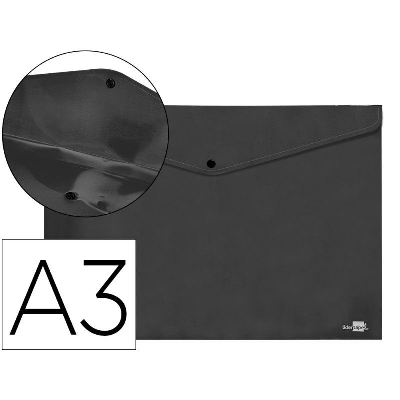 Carpeta liderpapel dossier broche 44243 polipropileno din a3 negro opaco