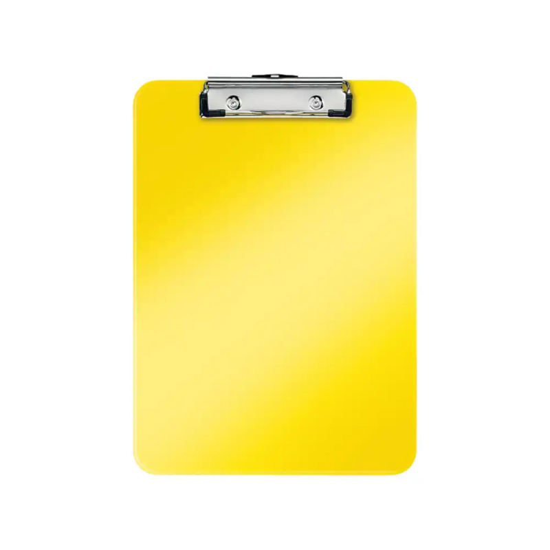 Carpeta leitz wow plastico rigido din a4 con pinza superior color amarillo