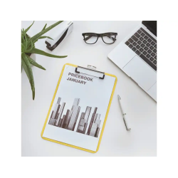 Carpeta leitz wow plastico rigido din a4 con pinza superior color amarillo