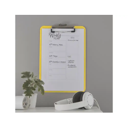 Carpeta leitz wow plastico rigido din a4 con pinza superior color amarillo