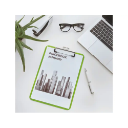 Carpeta leitz wow plastico rigido din a4 con pinza superior color verde