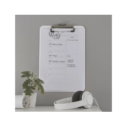 Carpeta leitz wow plastico rigido din a4 con pinza superior color blanco