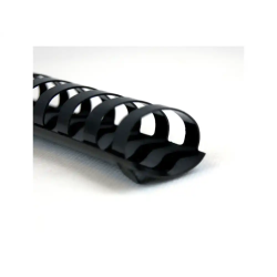 Canutillo gbc plastico ovalado 32 mm color negro caja de 50 unidades