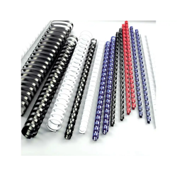 Canutillo gbc plastico 25 mm color negro caja de 50 unidades