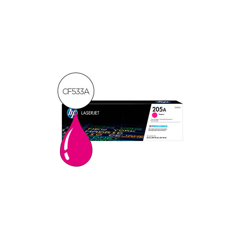 Toner hp 205a laserjet m154a / 154nw / mfp m180n / 181fw magenta 900 paginas