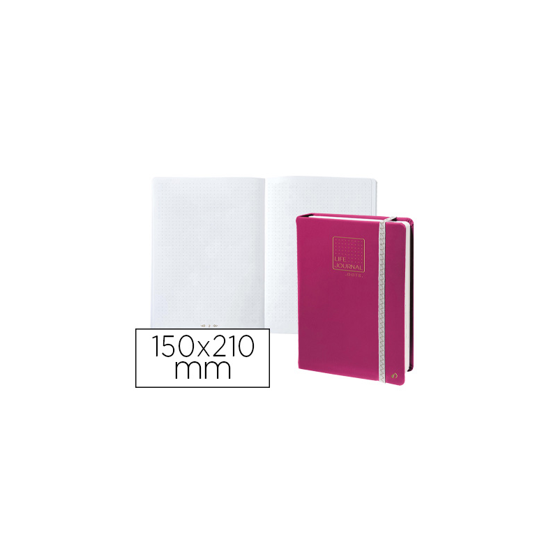 Libreta quo vadis life journal infinite dots puntos 15x21 cm 224 hojas tapa similpiel ciruela