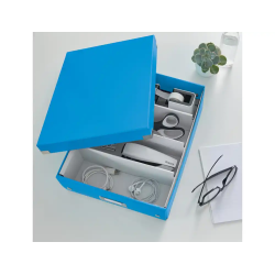Caja de almacenamiento leitz click&store mediana color azul 280x100x370 mm