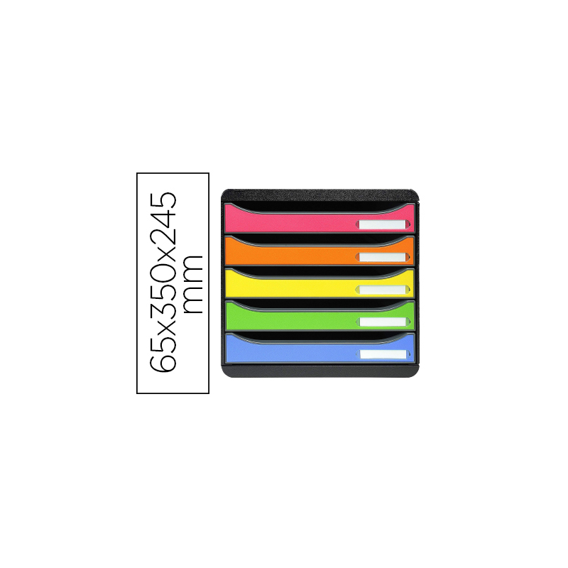 Fichero cajones sobremesa exacompta big-box plus classic iderama arlequin 5 cajones multicolores