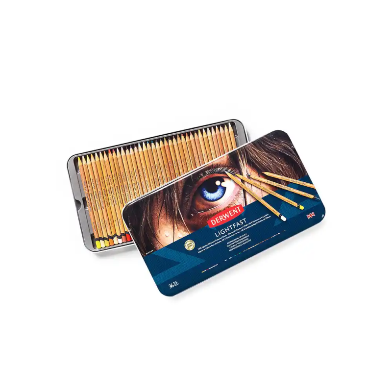 Lapices de colores derwent lightfast resistente a la luz caja metalica 36 colores surtidos