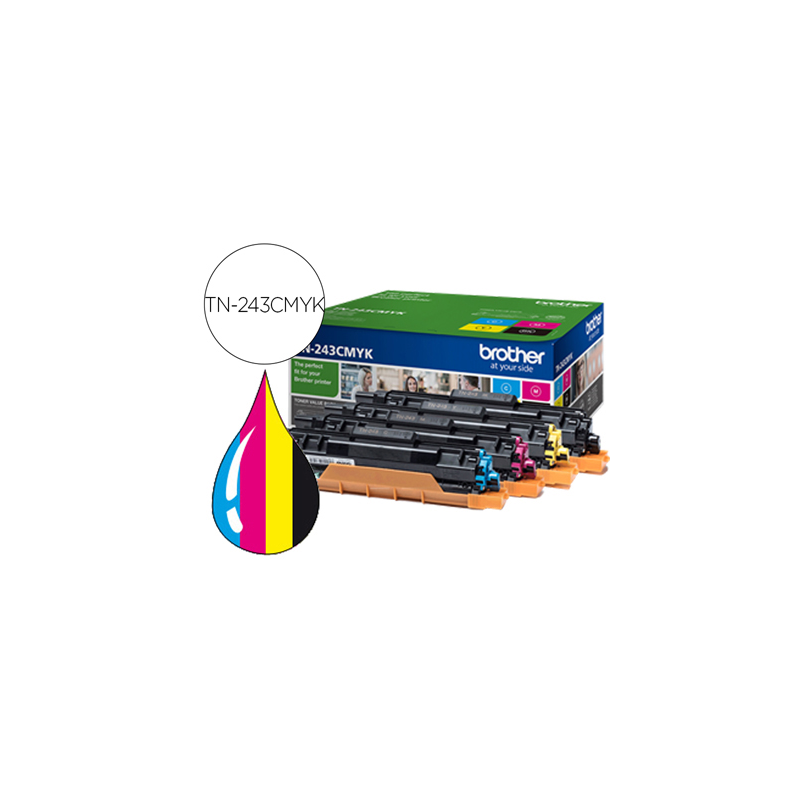Toner brother tn243cmyk dcp-l3510cdw / hl-l3270cdw / mfc-l3710cw multipack negro amarillo magenta cian 1000