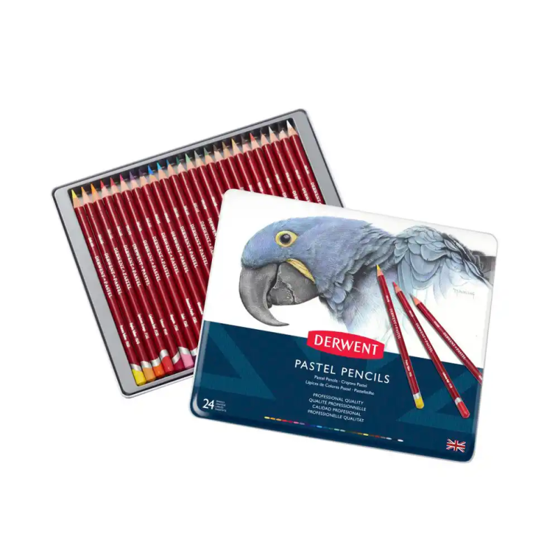 Lapices de colores derwent pastel caja metalica 24 colores surtidos