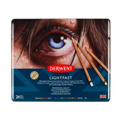 Lapices de colores derwent lightfast resistente a la luz caja metalica 24 colores surtidos