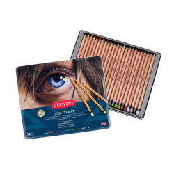 Lapices de colores derwent lightfast resistente a la luz caja metalica 24 colores surtidos