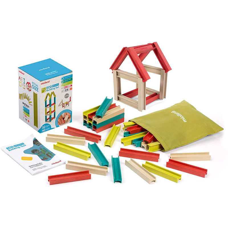 Juego didactico miniland construccion eco beams building 32 piezas