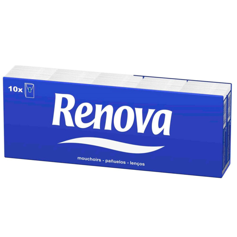 Pañuelos de papel renova pack de 10 paquetes