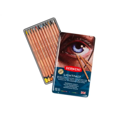 Lapices de colores derwent lightfast resistente a la luz caja metalica 12 colores surtidos
