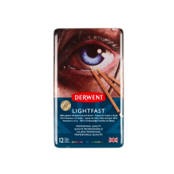 Lapices de colores derwent lightfast resistente a la luz caja metalica 12 colores surtidos